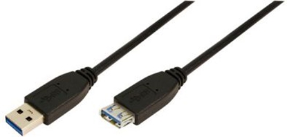 Изображение Kabel USB LogiLink USB-A - USB-A 3 m Czarny (CU0043)