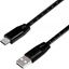 Изображение Kabel USB LogiLink USB-A - USB-C 1 m Czarny (CU0157)