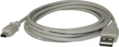 Picture of Kabel USB Logo USB-A - miniUSB 2 m Szary (17065)