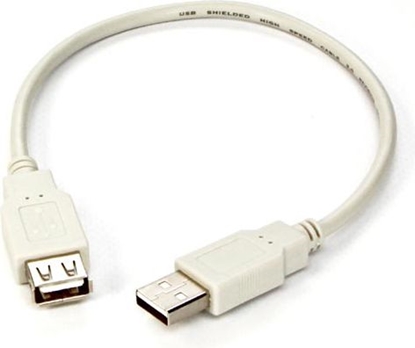 Attēls no Kabel USB Logo USB-A - USB-A 0.3 m Szary