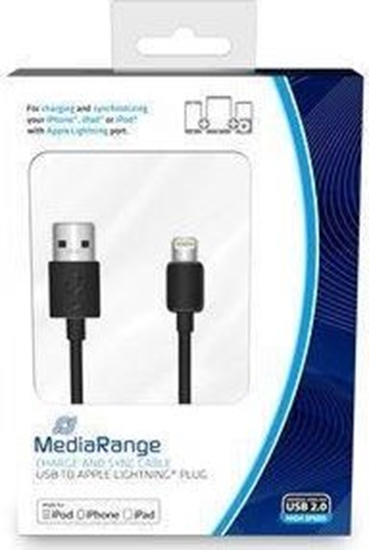 Picture of Kabel USB MediaRange USB-A - Lightning 1 m Czarny (MRCS137)