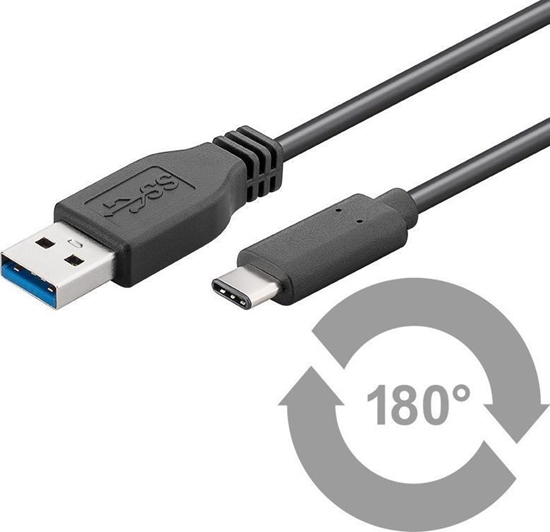Изображение Kabel USB MicroConnect USB-A - USB-C 0.5 m Czarny (USB3.2CA05)