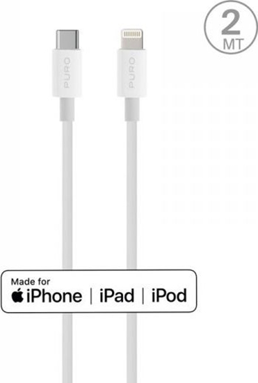 Изображение Kabel USB Puro USB-C - Lightning 2 m Biay (PUR445WHT)