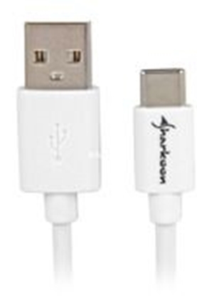 Attēls no Kabel USB Sharkoon USB-A - USB-C 1 m Biały (4044951021659)