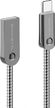 Изображение Kabel USB Somostel USB-A - USB-C 1 m Srebrny (BJ01)