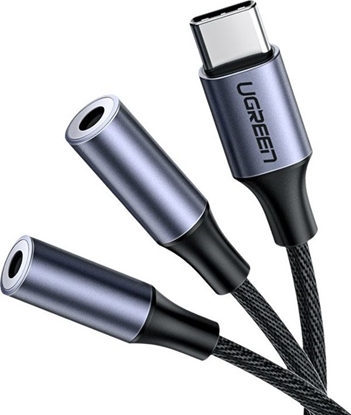 Picture of Kabel USB Ugreen USB-A - 2x mini Jack 3.5 mm Szary (30732)