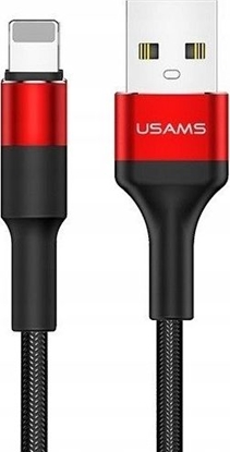 Attēls no Kabel USB Usams USB-A - Lightning 1.2 m Czerwony (SJ220IP02)