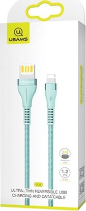 Изображение Kabel USB Usams USB-A - Lightning 1.2 m Niebieski (63781-uniw)