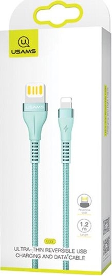 Изображение Kabel USB Usams USB-A - Lightning 1.2 m Niebieski (63781-uniw)