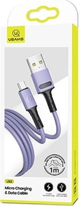 Изображение Kabel USB Usams USB-A - microUSB 1 m Fioletowy (69870-uniw)