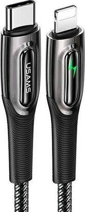 Изображение Kabel USB Usams USB-C - Lightning 1.2 m Czarny (6958444973111)