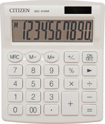 Attēls no Kalkulator Citizen Citizen kalkulator SDC810NRWHE, biała, biurkowy, 10 miejsc, podwójne zasilanie