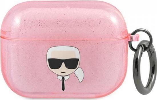 Изображение Karl Lagerfeld Etui ochronne Karl Head Glitter do AirPods Pro róowe