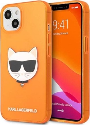 Attēls no Karl Lagerfeld Etui Karl Lagerfeld KLHCP13SCHTRO Apple iPhone 13 mini pomaraczowy/orange hardcase Glitter Choupette Fluo