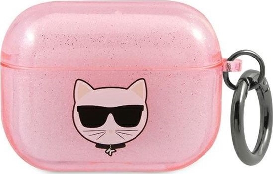 Изображение Karl Lagerfeld Etui ochronne KLA3UCHGP Glitter Choupette do AirPods 3 róowe
