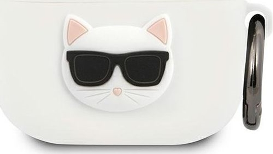 Изображение Karl Lagerfeld Etui ochronne KLACA3SILCHWH Silicone Choupette do AirPods 3 biae