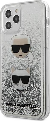 Изображение Karl Lagerfeld Karl Lagerfeld KLHCP12MKCGLSL iPhone 12/12 Pro 6,1" srebrny/silver hardcase Liquid Glitter Karl&Choupette