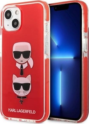 Изображение Karl Lagerfeld Karl Lagerfeld KLHCP13STPE2TR iPhone 13 mini 5,4" hardcase czerwony/red Karl&Choupette Head