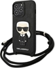 Picture of Karl Lagerfeld KLHCP13LCMNIPK iPhone 13 Pro / 13 6,1" hardcase czarny/black Leather Monogram Patch and Cord Iconik