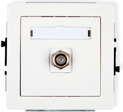 Picture of Karlik DECO gniazdko podtynkowe antenowe pojedycze typu F niklowane biae (DGF-1)