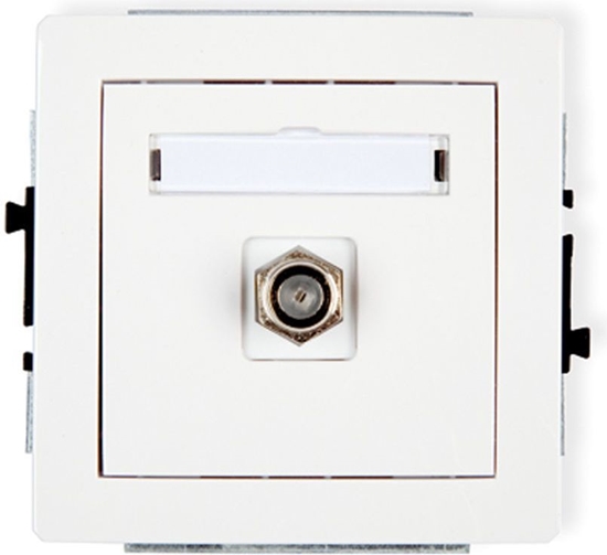 Picture of Karlik DECO gniazdko podtynkowe antenowe pojedycze typu F niklowane biae (DGF-1)