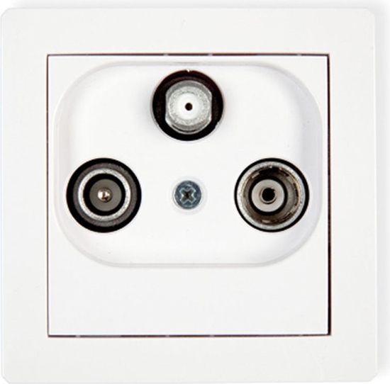 Picture of Karlik Gniazdko podtynkowe abonenckie RTV-SAT kocowe 1,5dB biae (DGS)