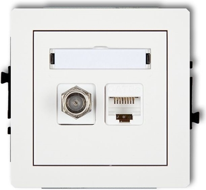 Picture of Karlik Gniazdo antenowe pojedyncze SAT + gniazda komputerowe pojedyncze 1xRJ45 biay (DGFK)