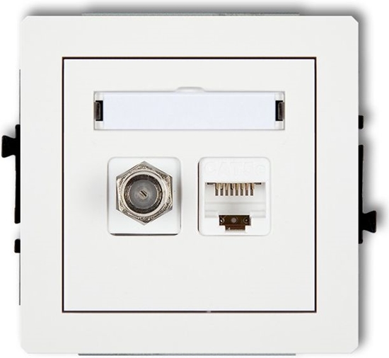 Picture of Karlik Gniazdo antenowe pojedyncze SAT + gniazda komputerowe pojedyncze 1xRJ45 biay (DGFK)