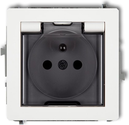 Attēls no Karlik Gniazdo bryzgoszczelne z/u klapka dymna biay (DGPB-1zd)