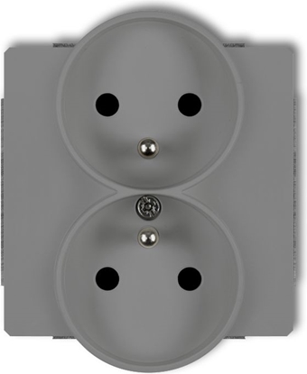 Picture of Karlik Gniazdo podwójne Deco z/u szary mat (27DGPR-2z)