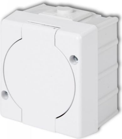 Picture of Karlik Gniazdo pojedyncze 2P+Z klapka biaa IP44 (GHS-1)