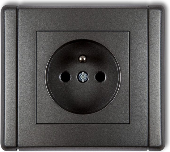 Picture of Karlik Gniazdo pojedyncze Flexi z/u 2P+Z grafitowy (11FGP-1z)