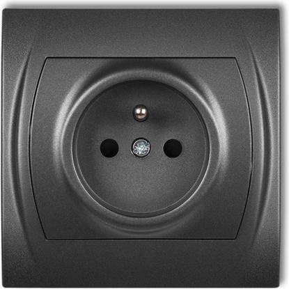 Attēls no Karlik Gniazdo pojedyncze Logo z/u 2P+Z grafitowy (11LGP-1z)