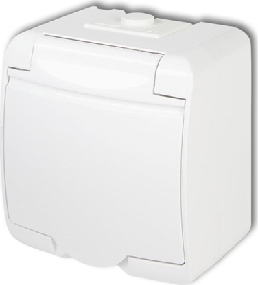 Изображение Karlik JUNIOR Gniazdo pojedyncze z/u SCHUKO (klapka w kolorze obudowy) biay GHE-1s