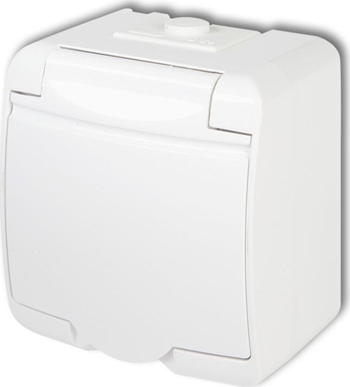 Изображение Karlik JUNIOR Gniazdo pojedyncze z/u SCHUKO (klapka w kolorze obudowy) biay GHE-1s