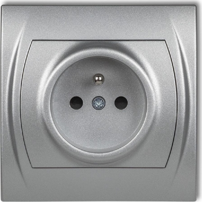 Picture of Karlik Logo gniazdo pojedyncze z uziemieniem srebrny (7LGP-1Z)