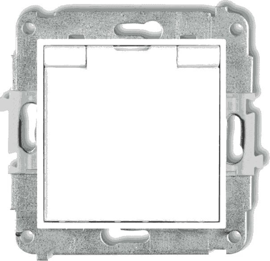 Picture of Karlik MINI Gniazdo bryzgoszczelne z/u IP44 z przesonami klapka biaa biae MGPB-1zp