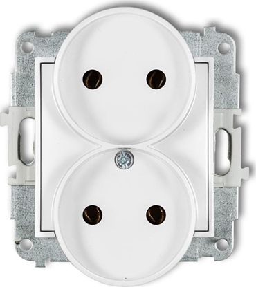 Picture of Karlik MINI Gniazdo podwójne b/u biae MGPR-2