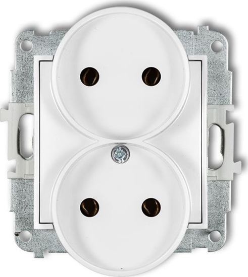 Picture of Karlik MINI Gniazdo podwójne b/u biae MGPR-2