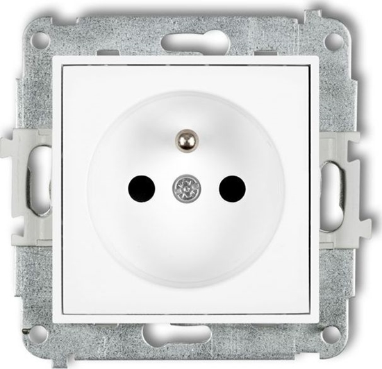 Picture of Karlik MINI Gniazdo pojedyncze z/u z przesonami czarny mat 12MGP-1zp