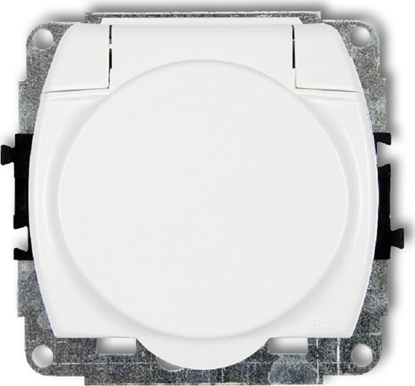 Attēls no Karlik TREND Gniazdo bryzgoszczelne z/u (klapka biaa) biay GPB-1z