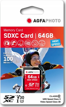 Attēls no Karta AgfaPhoto Agfa SD SDXC 64 GB Class 10 UHS-I/U1 V30 (SB6036)