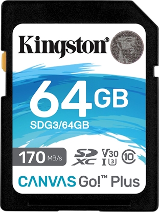 Attēls no Karta Kingston Canvas Go! Plus SDXC 64 GB Class 10 UHS-I/U3 V30 (SDG3/64GB)
