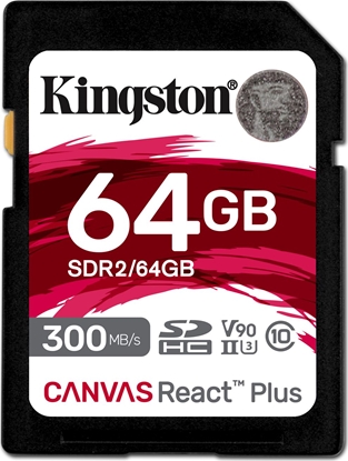 Attēls no Karta Kingston Canvas React Plus SDXC 64 GB Class 10 UHS-II/U3 V90 (SDR2/64GB)