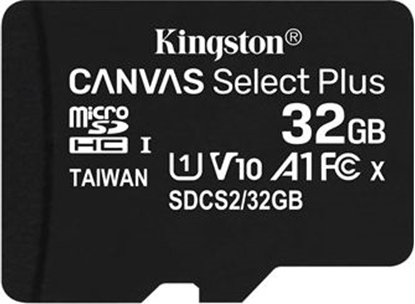 Attēls no Karta Kingston Canvas Select Plus MicroSDHC 32 GB Class 10 UHS-I/U1 A1 V10 (SDCS2/32GBSP)