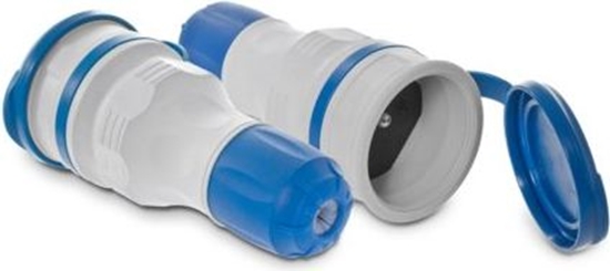 Picture of KEL Gniazdo przenone z klapk 16A 2P+Z 250V IP54 szary/niebieski GN-54 (W-97979)