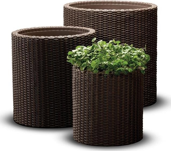 Picture of Keter Zestaw doniczek Curver CYLINDER PLANTERS S+M+L Brzowy