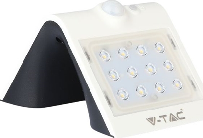 Изображение Kinkiet V-TAC Lampa Solarna Ścienna LED z czujnikiem ruchu VT-767 1.5W 220lm Biało/Czarny IP65 8276