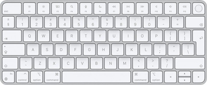 Picture of Klawiatura Apple Magic Keyboard z Touch ID Bezprzewodowa Biało-srebrna US (MK293LB/A)