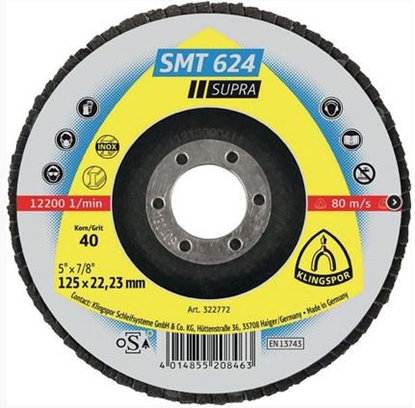 Attēls no Klingspor ciernica listkowa wypuka P80 125mm 12szt. (328243)